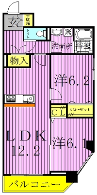 Rain Palace E-1 203号室 間取り
