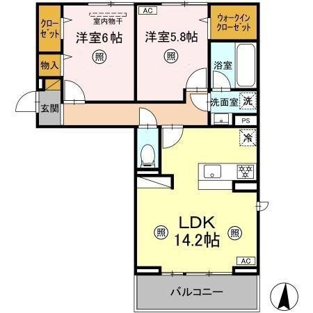 ウィンクルム柏の葉 201号室 間取り