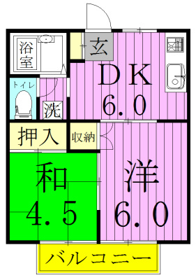 あやめハイツＡ棟 20１号室 間取り