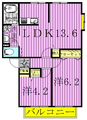 サンビレッジ保塚Ｅ 間取り図