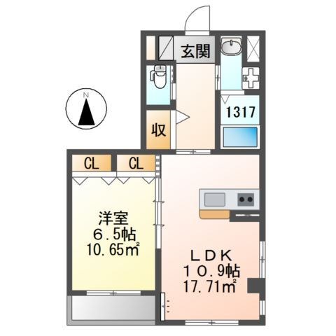 センダイ新鎌ヶ谷 201号室 間取り