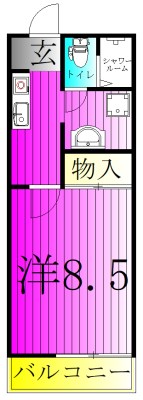 ジュネス亜梨 102号室 間取り