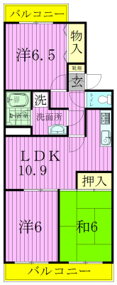 第五春実マンション安塚 541号室 間取り