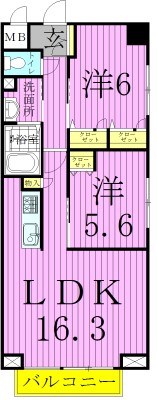 プリムベール新田 間取り図