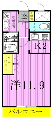 キャトルセゾン（高柳） 101号室 間取り