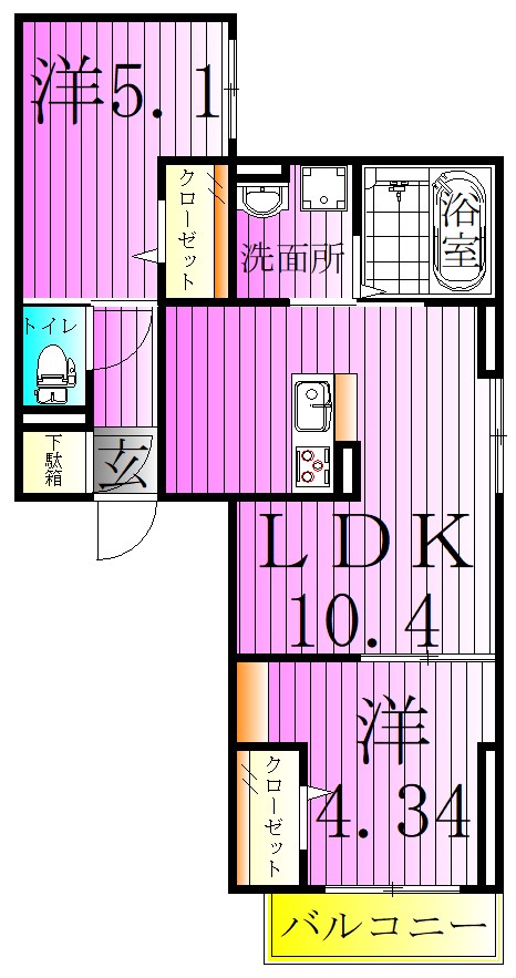 エクセリア竹ノ塚 間取り図