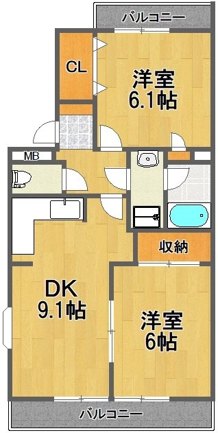 第三春実マンション E5号室 間取り
