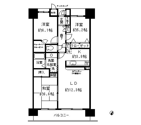 リバーパーク汐入はなみずき通り北七番館 間取り図