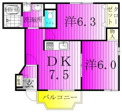 アーバンアイリス 103号室 間取り