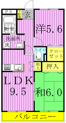 ピュアグリーン四季Ｂ 間取り図