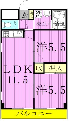 サンハイツ柏 302号室 間取り