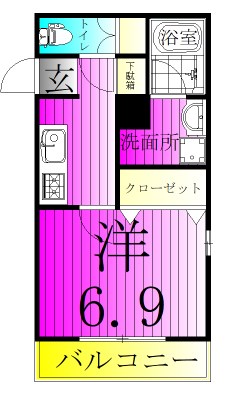 SKリデンテⅥ 104号室 間取り