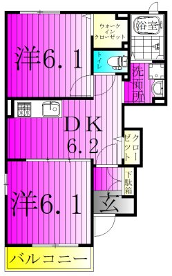 アニメートけやきⅢ 101号室 間取り