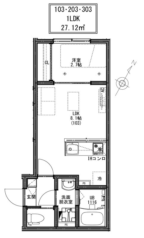 KEIAI RESIDENCE 松戸 103号室 間取り