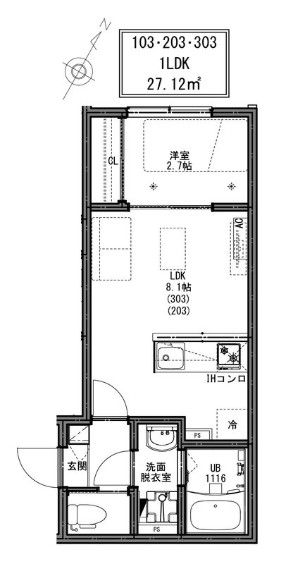 KEIAI RESIDENCE 松戸 203号室 間取り