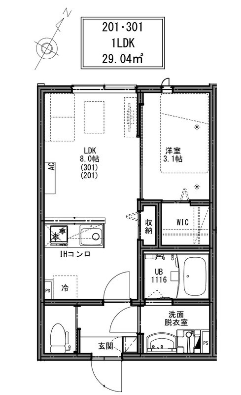 KEIAI RESIDENCE 松戸 301号室 間取り