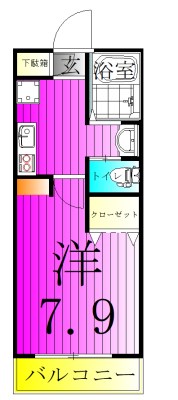 センチュリーオーク　Ａ棟  206号室 間取り