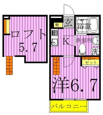 Lily柏 203号室 間取り