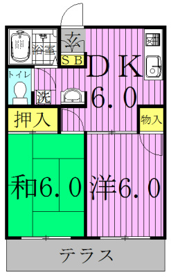 スカイブル梅台 203号室 間取り
