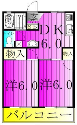 スカイブル梅台 203号室 間取り
