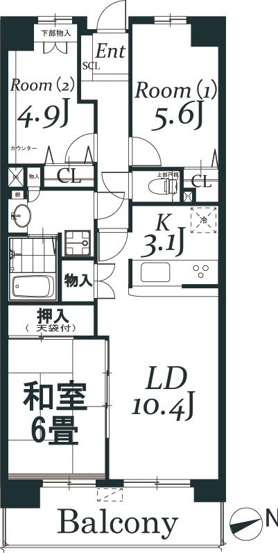 白井ロジュマン 228号室 間取り