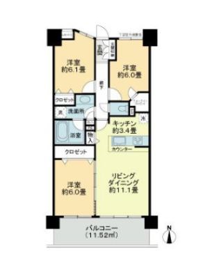 ライオンズステージ五反野壱番館 間取り図