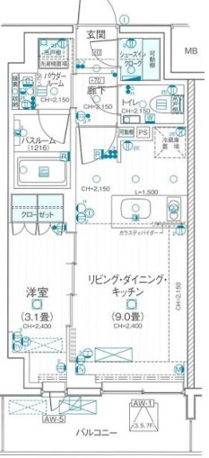 パレステージ六町V 間取り図