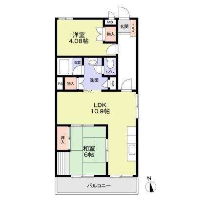 ハイム三栄 102号室 間取り