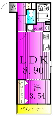 T.T.R新松戸 102号室 間取り
