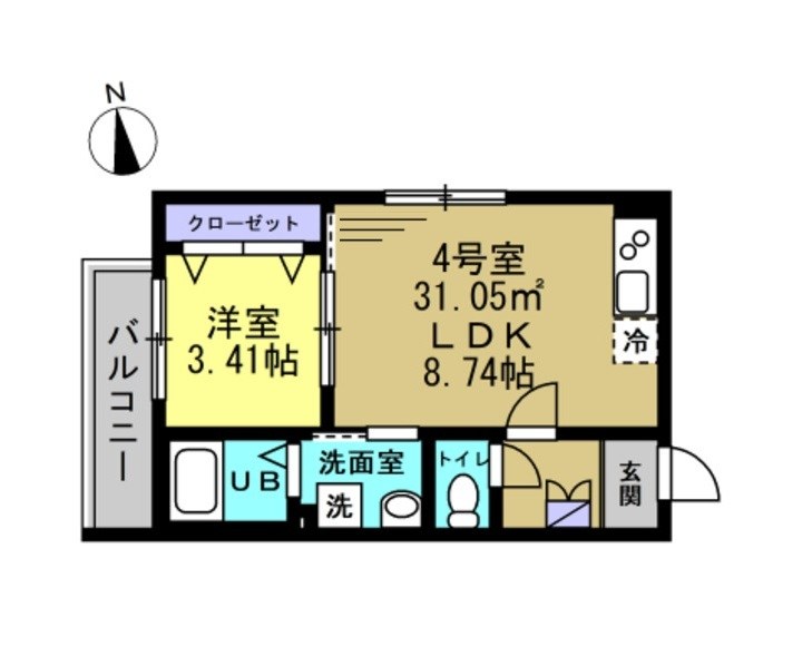 T.T.R新松戸 104号室 間取り