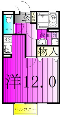 クレールコート 103号室 間取り