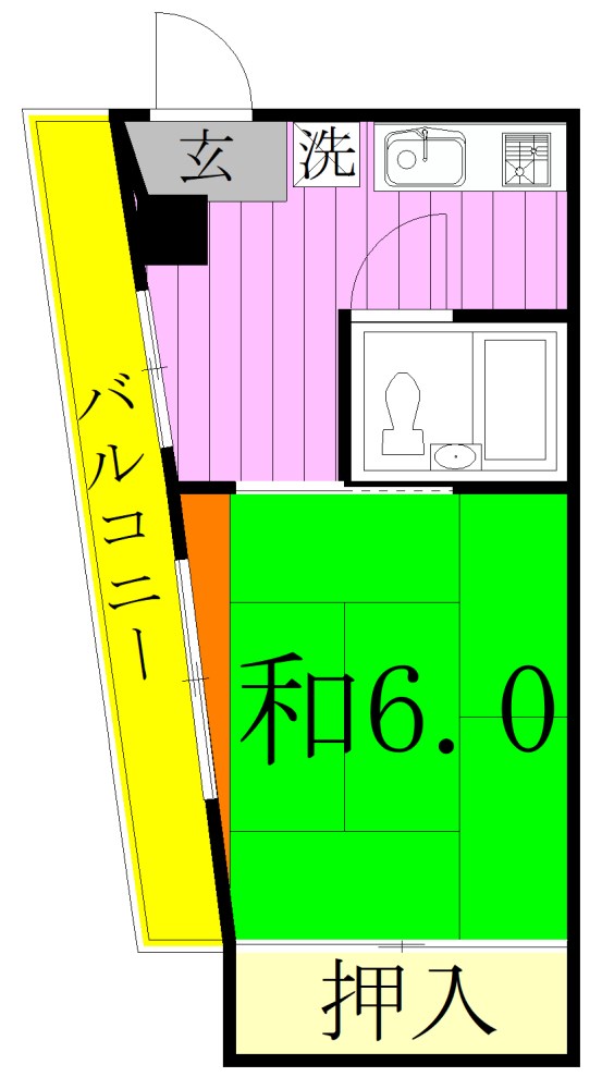 中居町コーポ 間取り図