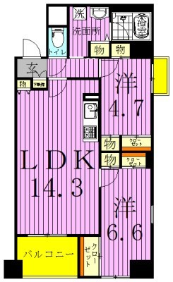 デュエット北千住セレナ 間取り図