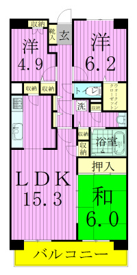 白井ロジュマン 406号室 間取り