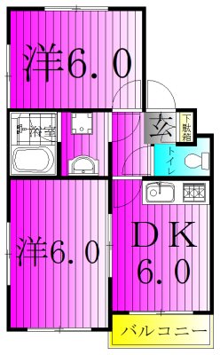ルピナス南柏 105号室 間取り