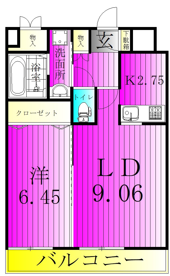 プライム柏 403号室 間取り