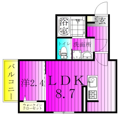 KLEIS南柏Ⅱ 201号室 間取り