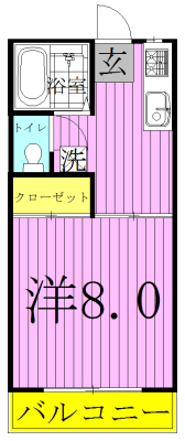 パークサイド六高台A 201号室 間取り