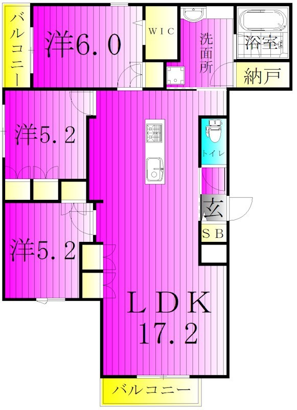 ｉｌ　ｓｏｌｅ 101号室 間取り