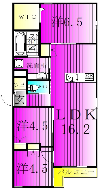 ｉｌ　ｓｏｌｅ 202号室 間取り