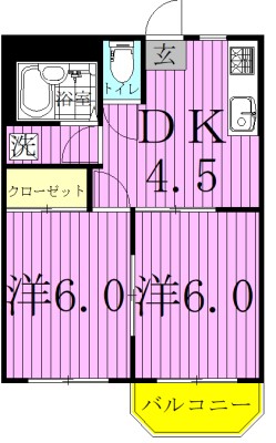 グリーンマンション渡辺 301号室 間取り