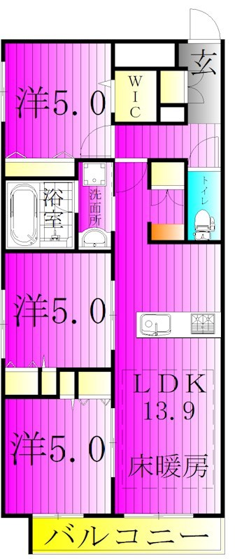 シャルマンおおたかの森 101号室 間取り