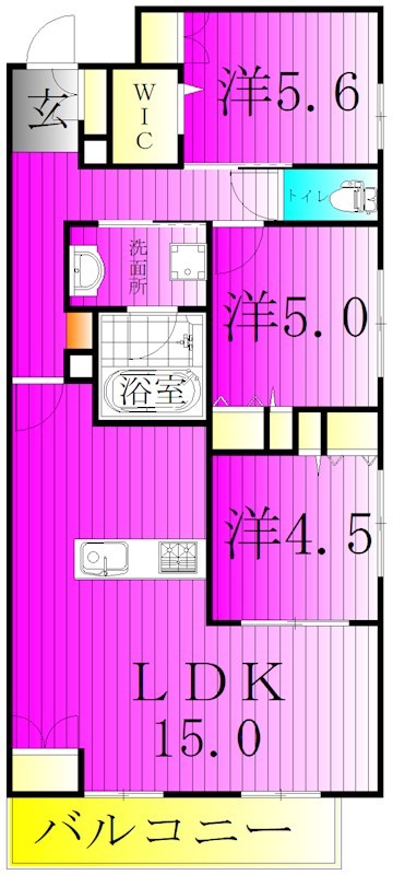 シャルマンおおたかの森 202号室 間取り