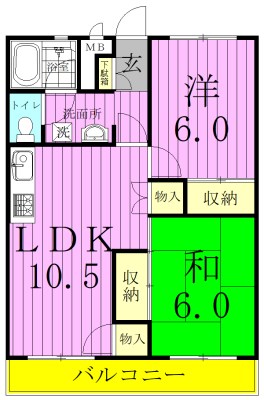 松丸コーポラス 204号室 間取り