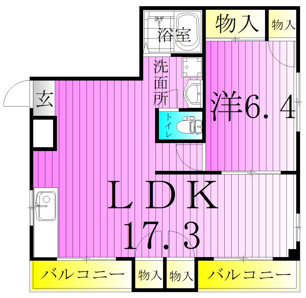 サンライズ・コーポ足立 間取り図