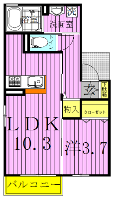 レセーナＡ 102号室 間取り