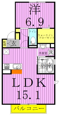 クレストフォーチュンＡ 101号室 間取り