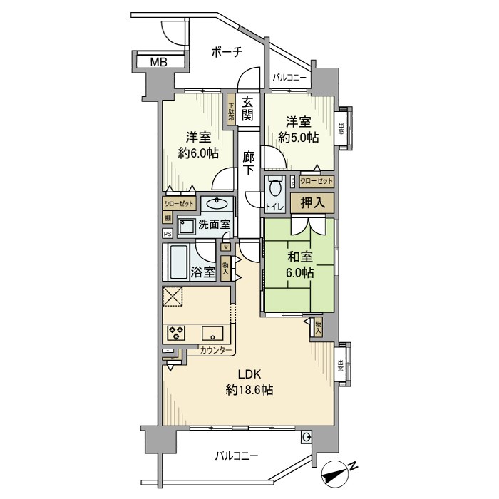 コスモプレイス町屋 間取り図