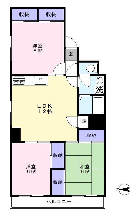 常盤平コーポ 306号室 間取り