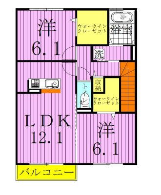 Regalo　A 201号室 間取り